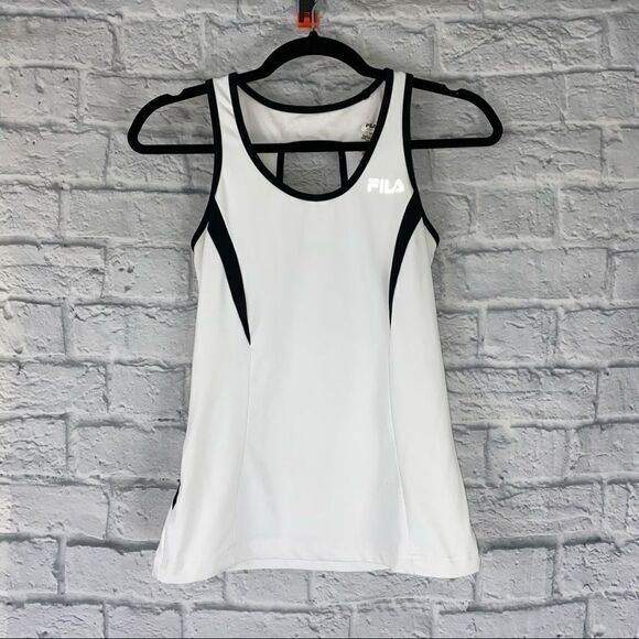 Fila dri fit tank w/pocket white & black sz XS - Picture 1 of 8